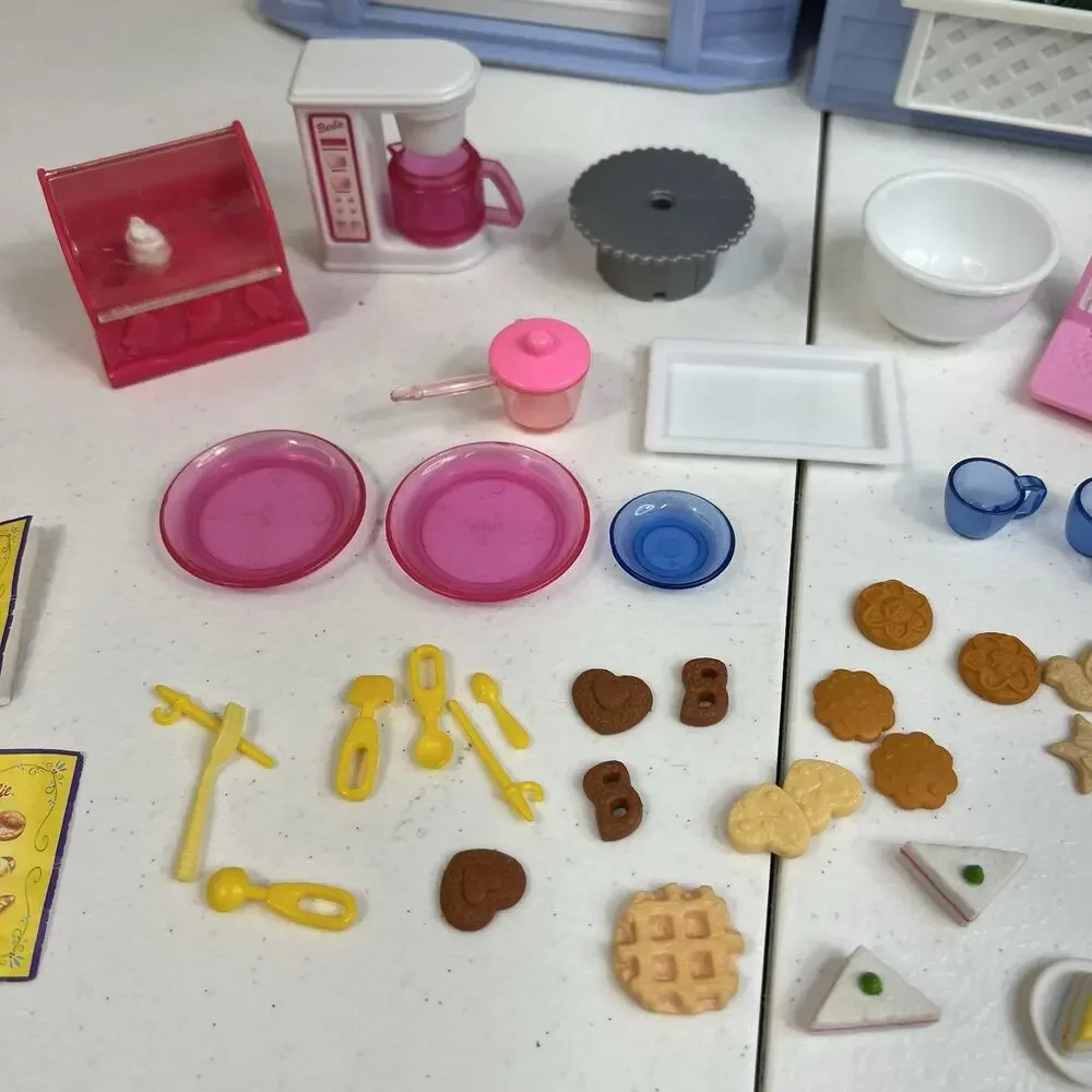 Vintage Barbie Doll Bake Shop Cafe Playset‎ Patio Table Chairs Accessories